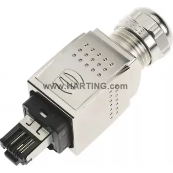 Harting Han PushPull RJ45 savienotājs 09 35 226 0401, taisns, 4 polu, paneļmontāžas ieliktnis