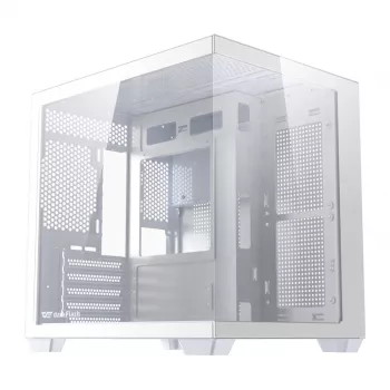 Datora korpuss DarkFlash B275 (balts) vidējais tornis ATX saderīgs, priekšējais I/O, rūdīts stikls