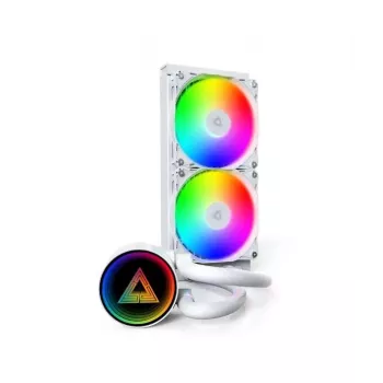 Montech LIGHTFLOW 240 ARGB (W) — 240 mm šķidruma dzesētājs procesoram, balts, ARGB apgaismojums