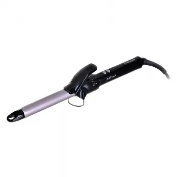Lokšķēres BABYLISS Pro 180 19mm — 19 mm cilindrs, 150–180°C, 10 temperatūras līmeņi, grozāms vads, rozā/melna