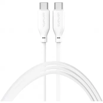 4smarts USB-C / USB-C Silikona kabelis High Flex 60W 1,5m Balts