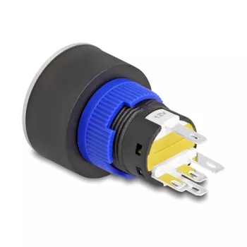 Spiedpogas slēdzis DeLOCK 22050 Melns Zils Sudrabs Dzeltens 230V 3A
