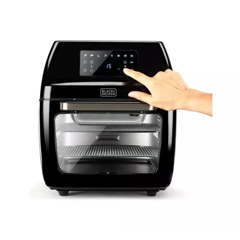 Gaisa fritieris Black & Decker BXAFO1200E — 12 L, 1700 W, skārienvadība, 40–200°C, rotisserie, cepšana un gatavošana