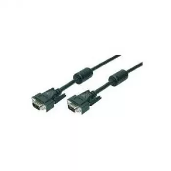 Goobay VGA kabelis HD-15 (vīriešu) - HD-15 (vīriešu) 15,0m ar spārnskrūvēm melns (68139)