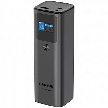 Canyon PB-2010 – Powerbank 27 000 mAh, 2xUSB-C 140W + USB-A, TFT displejs
