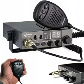 Luiton LT-298 ASQ AM/FM CB Radio ar cigarešu pieslēgvietu Melns