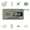 Portatīvais FM radio MANTA RDI401G ar saules paneli, dinamo rokturi, 4000–4500mAh akumulatoru, 5V USB izeju, 3W, lukturīti