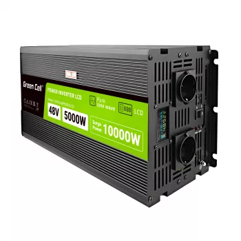 LCD pārveidotājs 48V 5000W/10000W Tīrs sinusoidāls ar displeju