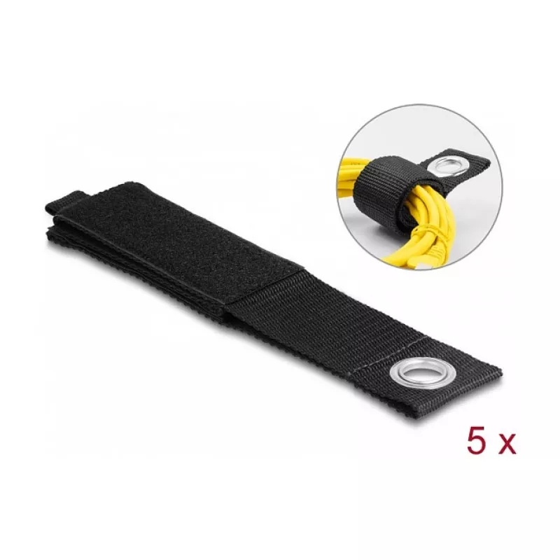 DeLOCK Heavy-duty Hook-and-loop siksna 508x50mm melna 5 gab.