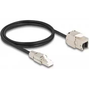 DeLOCK kabelis RJ45 spraudnis lauka montāžai uz Keystone moduli RJ45 ligzda Cat.6A 1 m