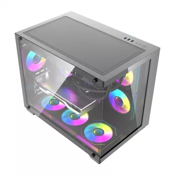 Datora korpuss DarkFlash B275 PRO (melns) ar 6 iebūvētiem ventilatoriem