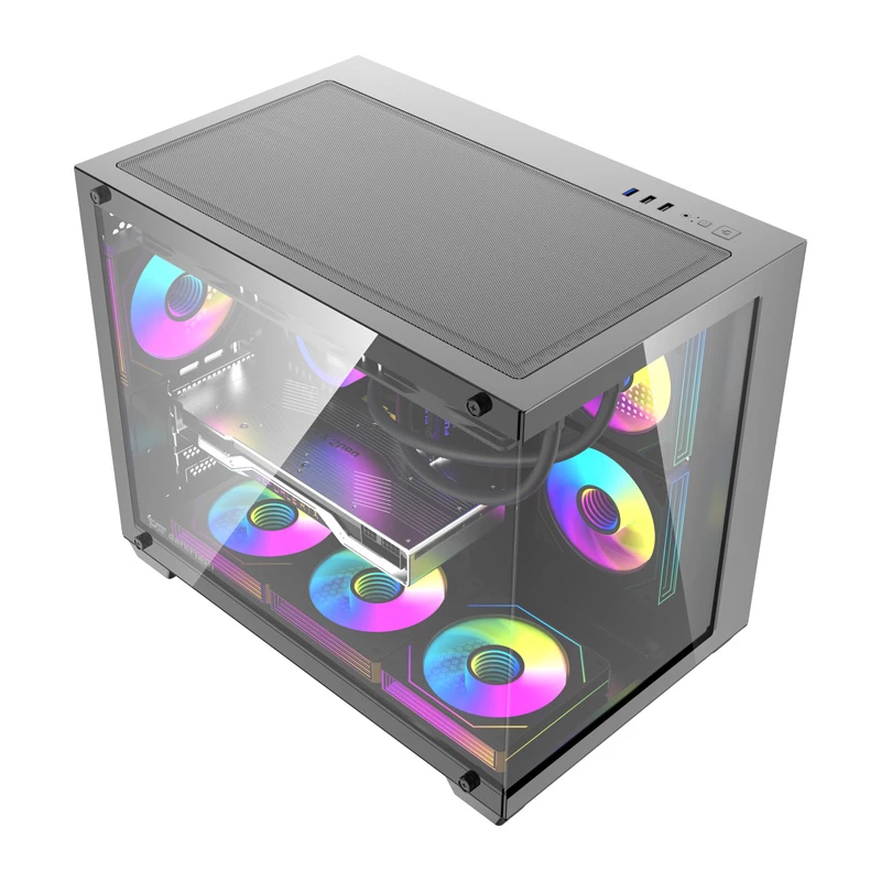 Datora korpuss DarkFlash B275 PRO (melns) ar 6 iebūvētiem ventilatoriem