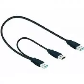 USB kabelis DeLOCK 82908 USB 3.2 Gen 1 0.6m 2x USB A vīriešu Melns