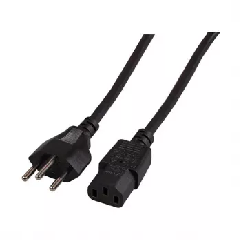 EFB-Elektronik strāvas vads Šveices Type 12 - C13 180°, melns, 2,0 m, 3 x 0,75 mm²