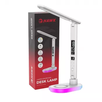 Galda lampa Hawk HW-LAMP03 White RGB — regulējama LED lampa ar RGB apgaismojumu