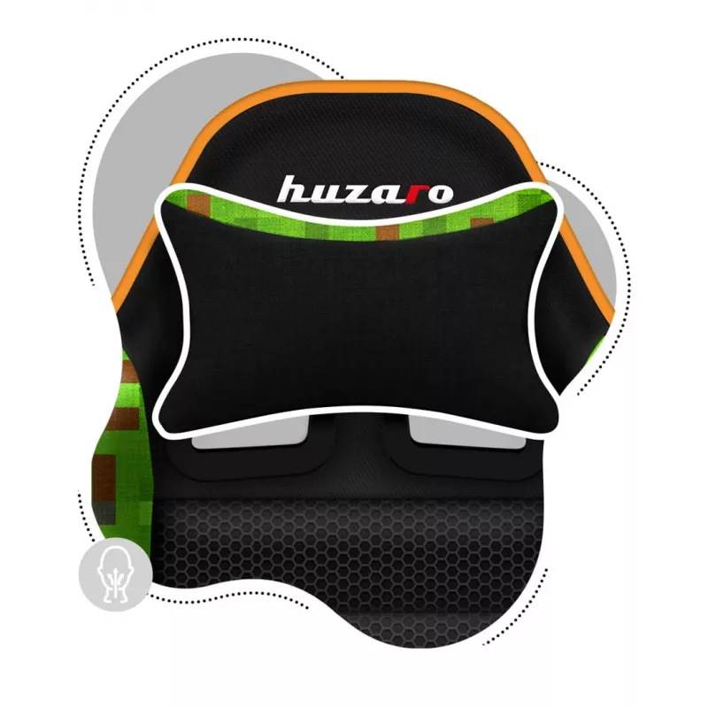 Huzaro HZ-Ranger 6.0 Pixel Mesh bērnu spēļu krēsls melns-zaļš