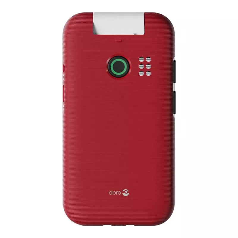 Doro Leva E22 saliekamais telefons, 2.8 collu (7.11 cm) ekrāns, Single SIM, 0.3 MP kamera, 1150 mAh, 127.8 g, Sarkans/Balts