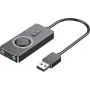Ārējā USB 2.0 audio karte Vention CDRBF — 16 bitu, 44.1–48 kHz, barošana no USB, 1 m kabelis, line-in/line-out