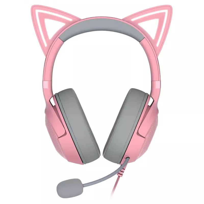 Razer Kraken Kitty V2 RZ04-04730200-R3M1 vadu austiņas spēlētājiem, USB-A, mikrofons, 40 mm skaļruņi, Quartz rozā