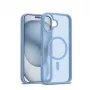 Crong Hybrid Matte Magnetic Macīgs MacSafe maciņš iPhone 17 — caurspīdīgi zils, PC+TPU