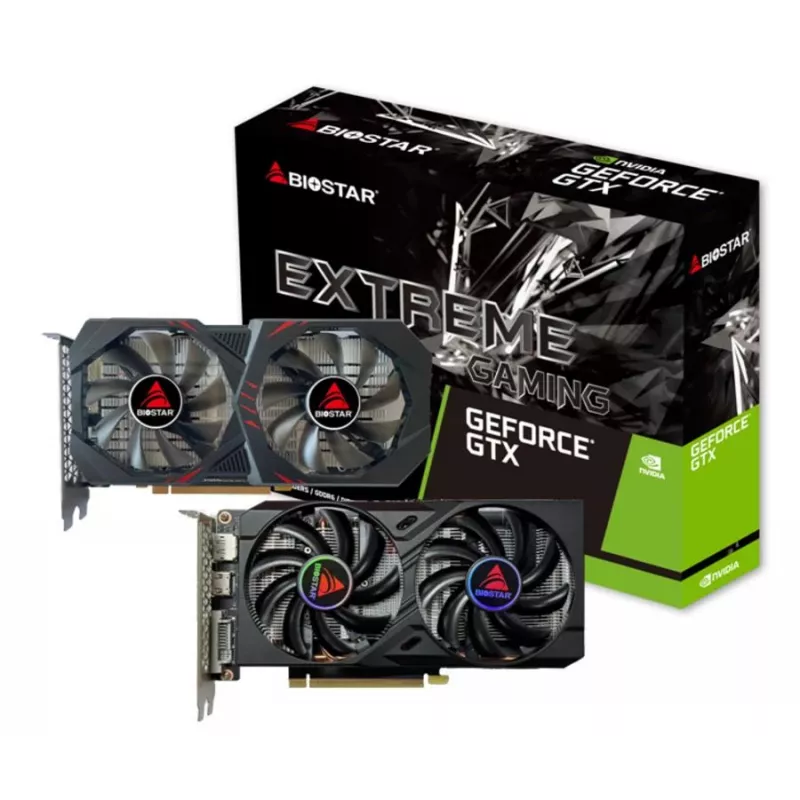 Grafikas karte BIOSTAR GeForce GTX 1660 Ti — 6 GB GDDR6, 192-bit, PCIe 3.0, divi ventilatori