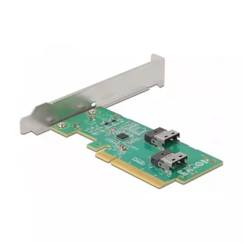 DeLOCK PCI Express 4.0 x8 Karte uz 2 x iekšējo SFF-8654 4i NVMe Low Profile