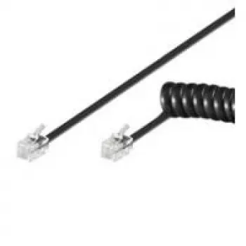 Wentronic Goobay Telefona spoles kabelis ar RJ10 spraudni (4P4C) - 7 m, melns (68003)