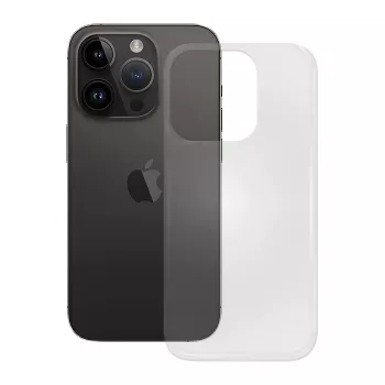PEDEA All-in-One komplekts iPhone 14 Pro ar TPU maciņu, aizsargstiklu un 30 W ceļojumu lādētāju, caurspīdīgs