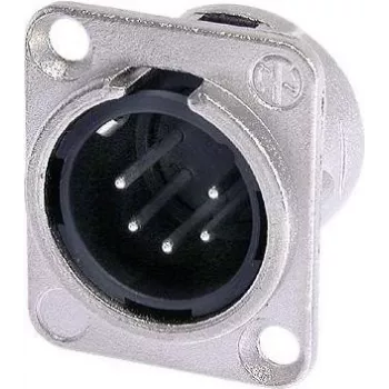 Neutrik NTR-NC5MDL1 XLR savienotājs, 5 kontaktu, vīrišķais, melns/sudrabs