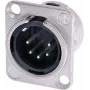 Neutrik NTR-NC5MDL1 XLR savienotājs, 5 kontaktu, vīrišķais, melns/sudrabs