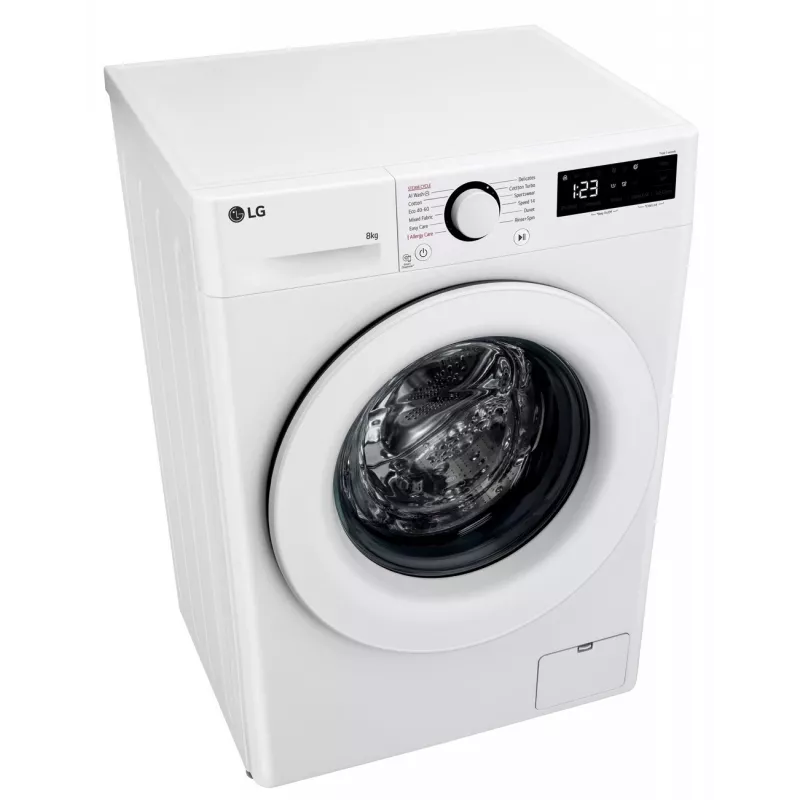 LG F2WR508SWW priekšējās ielādes veļas mašīna, 8 kg, 1200 RPM, tvaika funkcija