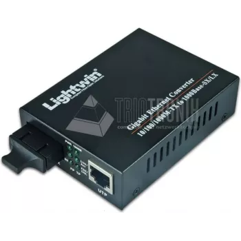 Lightwin LWC 10/100/1000 SM20 SC tīkla mediju pārveidotājs 1000 Mbit/s vienmoda melns