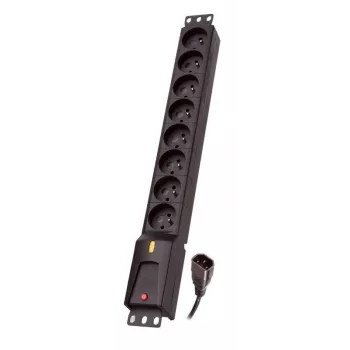 Lestar IEC barošanas bloks, 8 kontaktligzdas, 19 inch plaukts, 3m Lzrm 810 Bw G-a K. Cz 3,0m Iec32