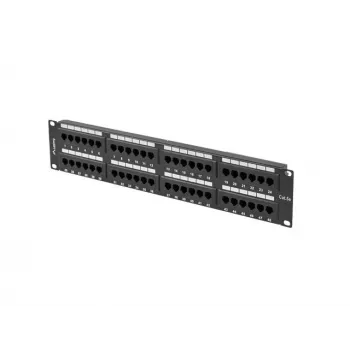 Patch panel LANBERG PPU5-2048-B 48-portu 2U 19 collu 5e kategorijas UTP, melns