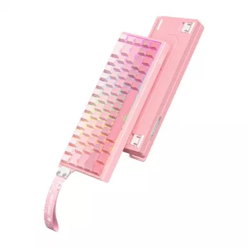 Vadu spēļu tastatūra Onikuma G69 — rozā, USB, pilna izmēra izkārtojums