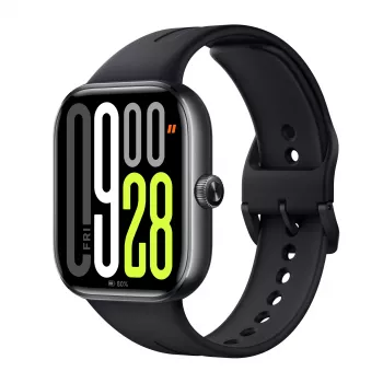 Viedpulkstenis Xiaomi Watch 5 taisnstūra 2.07 collu AMOLED ekrāns, melns korpuss, melna TPU siksniņa, 47.5 mm, 5 ATM