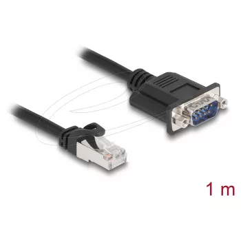 DeLOCK 64351 CAN Bus kabelis RJ45 spraudnis uz D-Sub 9 kontaktu spraudni, Cat.5e STP, 1 m, melns