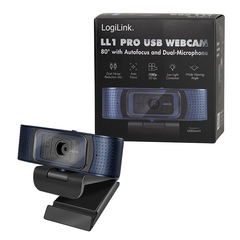 LogiLink HD USB Pro tīmekļa kamera Full HD ar automātisko fokusu un privātuma vāciņu