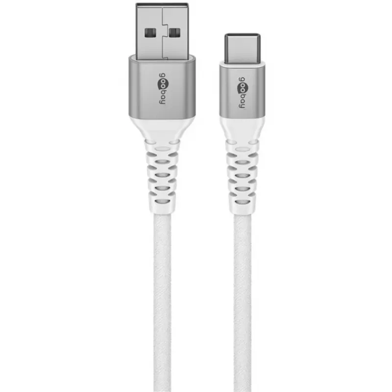 Goobay 74530 USB kabelis balts