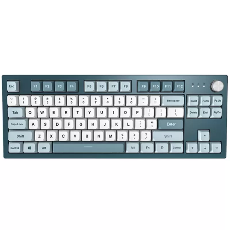 Montech MKey TKL tastatūra Gaming USB tumši pelēka, gaiši zila, balta