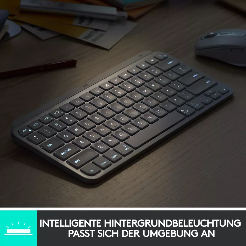 Logitech MX Keys Mini bezvadu izgaismota tastatūra grafīta - UK - starptautiska