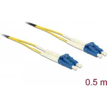 DeLOCK 86545 0,5m LC Dzeltens optiskais kabelis OM4