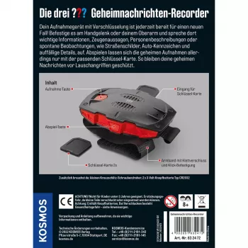 Die drei Geheimnachrichten-Recorder, detektīvu komplekts
