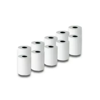 QOLTEC termopapīra etiķetes 5,7 cm platums, baltas, 55 g/m², iepakojumā 10 ruļļi (modelis 51896)