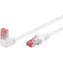 Goobay CAT 6 Patch Kabelis 1x 90° leņķis, S/FTP (PiMF), Balts, 3 m - fiksators augšpusē, LSZH bez halogēna, Vars (51552)