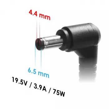Akyga AK-ND-19 barošanas adapteris Sony klēpjdatoriem, 75 W, 19,5 V, 3,9 A, 6,5 x 4,4 mm ar tapu