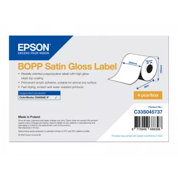 Etiķetes Epson C33S045737, polipropilēns, 20,3 cm x 68 m, 1 rullis
