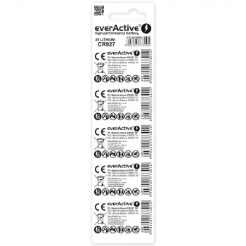 Litija monētu baterija everActive CR927 3V, 30 mAh, 5 gab. iepakojumā