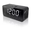 Modinātājs ar radio Muse M-192 CR — digitālais pulkstenis, FM uztvērējs, 1,8 collu LED displejs, melns koks, AC 100–240V, AAA rezerves