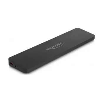 DeLOCK USB-C trīs displeju dokstacija 4K USB 5 Gbps LAN SD Audio PD 80 W